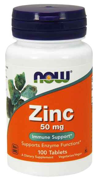 Now Zinc 50 mg (100 tab) > İdman qidaları > Витамины и минералы > NOW