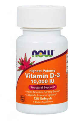 NOW Vitamin D-3 (10.000 IU) - 120 softgels > Vitamin və minerallar > NOW
