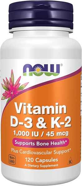 NOW Vitamin D-3 & K-2 - 120 caps > İdman qidaları > Витамины и минералы > NOW